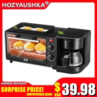 3 in 1 breakfast machine 600w coffee pot750w teppanyaki 750w oven bread baking maker bread toaster fried egg coffee cooker