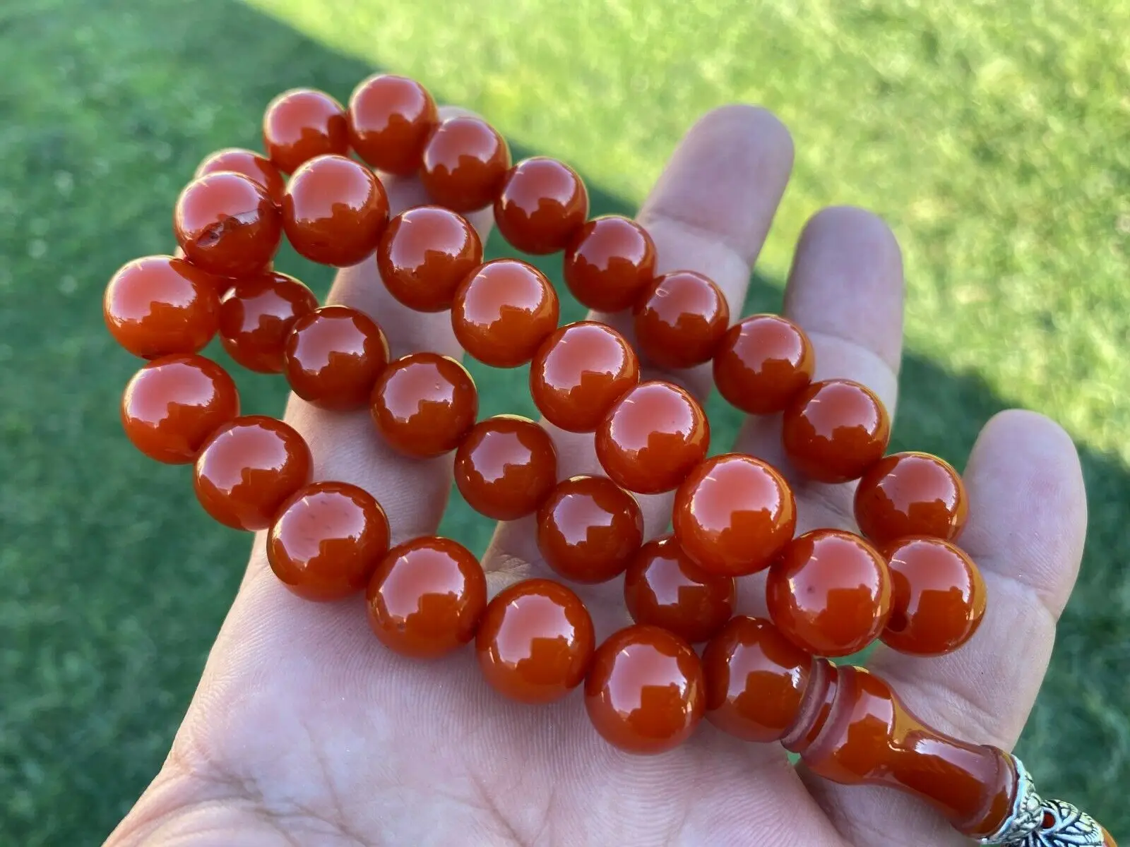 German Misbaha Faturan Amber Bakelite Islamic Prayer Beads Tasbih Rosary Tasbeh Tesbih Tasbeeh Sandalos Yemeni Cherry Rare