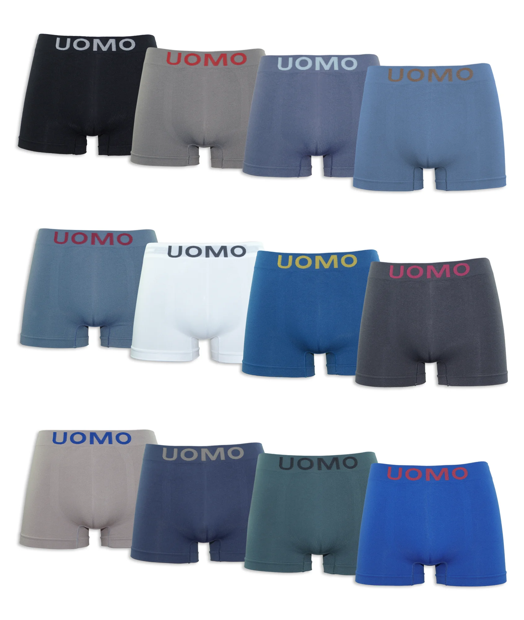 Channo Pack of 12-Boxer briefs man Lycra seamless soft and comfortable