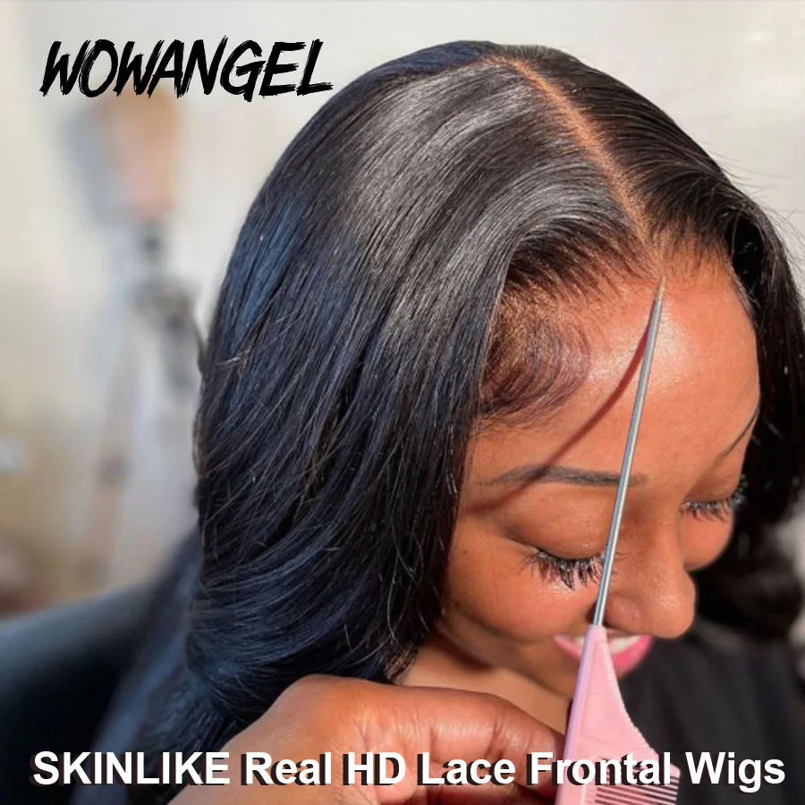 Wowangel 13x6 Full Lace Frontal HD Lace Frontal Wigs Body Wave Human Hair Wigs 250% HD Lace Closure Wigs Melt Skins Glueless