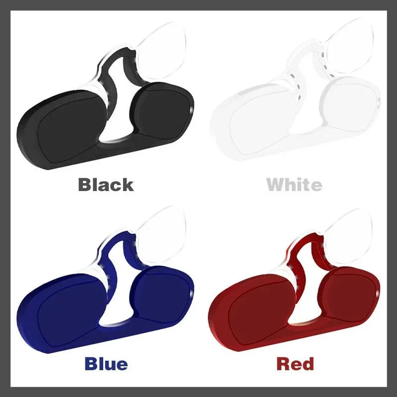 

Clip-on reading glasses New Mini Portable Reading Glasses Nose Clip High Quality Men Women Presbyopic Glasses With Case