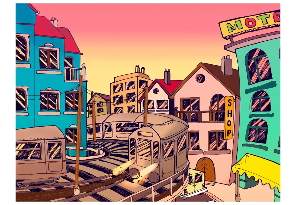 Фотообои-утро в городе-350x270 см | Обустройство дома