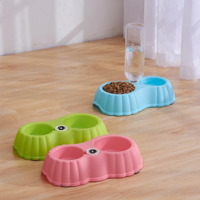 Двойные миски для собак кошек воды и еды набор съемных мисок из нержавеющей стали