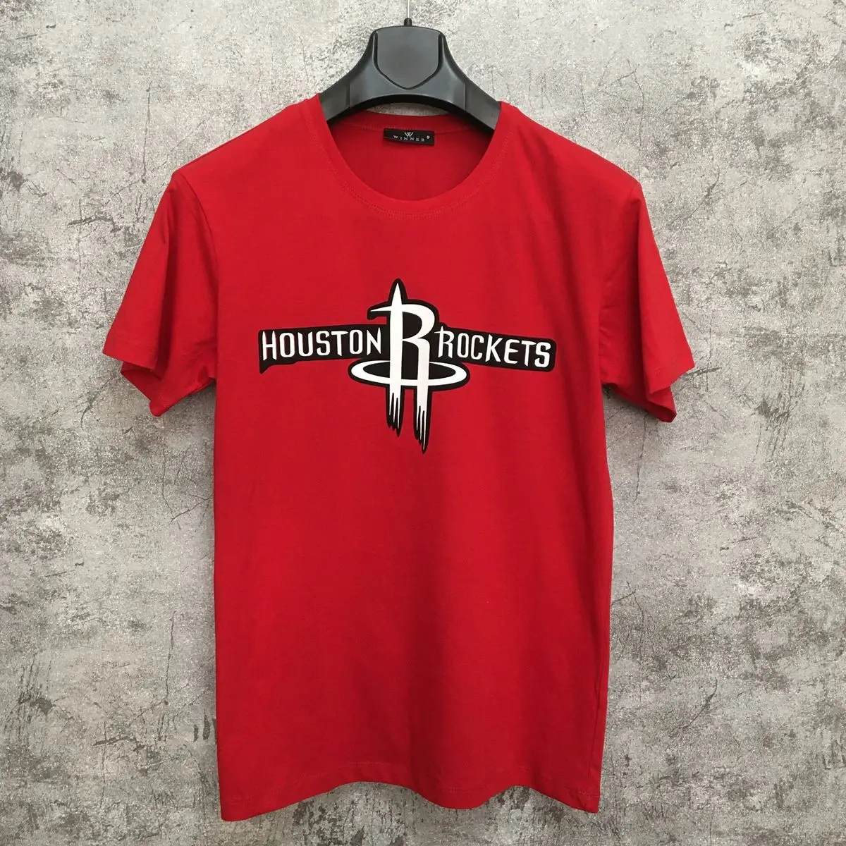 

%100 Cotton Fashion Men's T-Shirt Red Short Sleeve Round Collar Printed Basketball