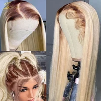 hd transparent ombre brown blonde 613 lace frontal wig color straight lace front wig human hair pre plucked full for black women