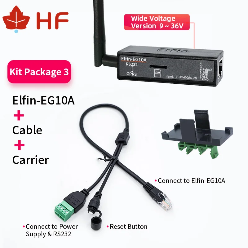 HF Elfin EG10A последовательный порт RS232 на устройство GPRS Серверный модуль 9 ~ 36 В TCP/IP Telnet