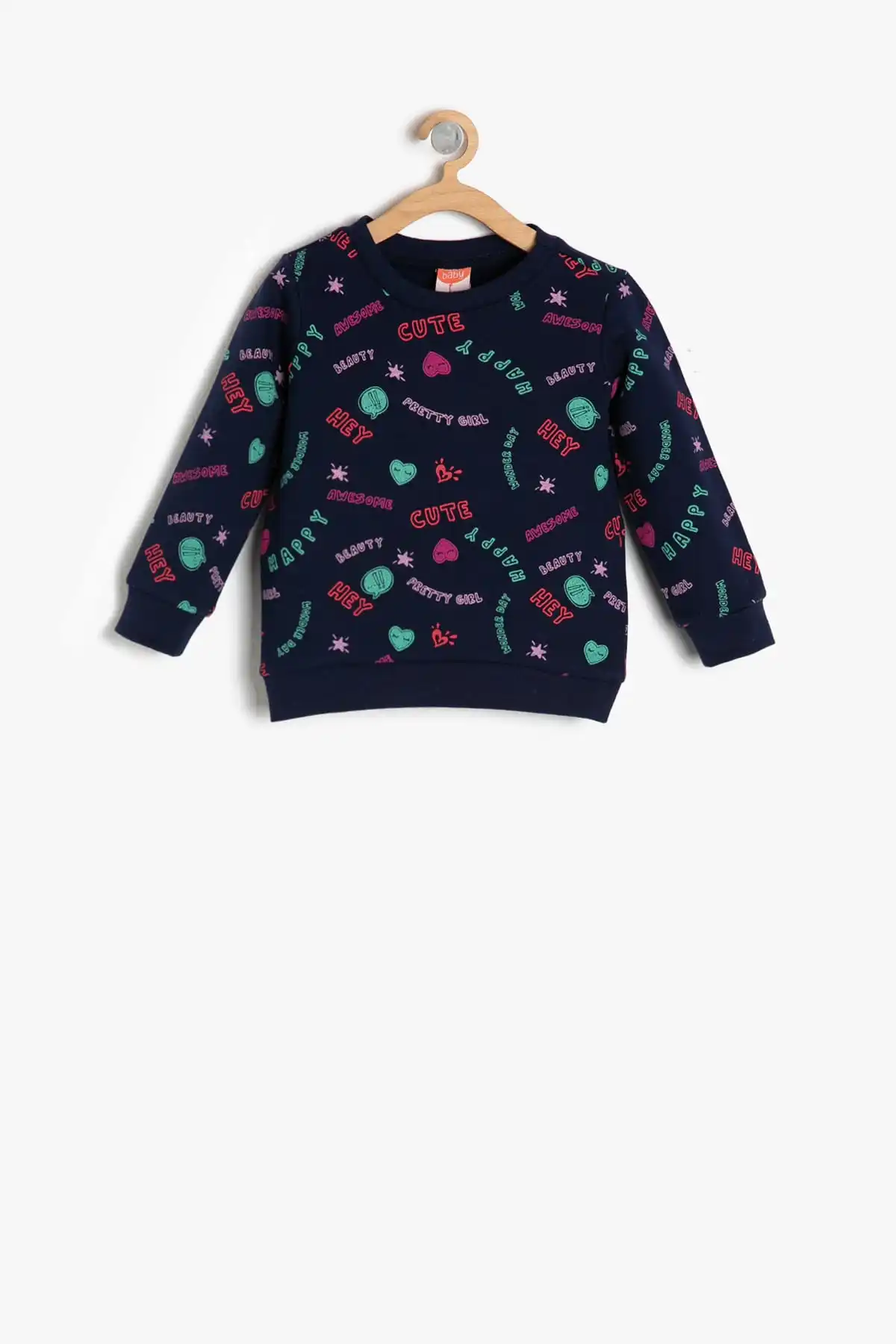 Детские темно-синие толстовки Koton с узором для маленьких девочек | Женская одежда
