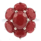 Женское серебряное кольцо с красным Рубином, 20x17 мм