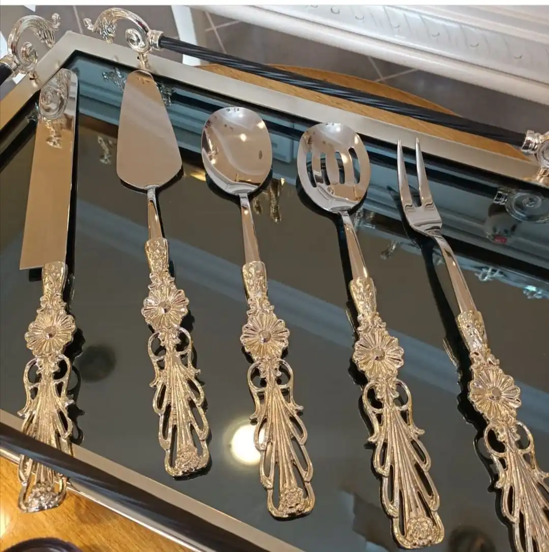 

Spoon Set Gold Color Stainless Steel 5 Stars Plated Quality