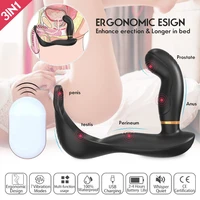 male masturbator posterior massager vibrating anal plug with penis ring wireless remote control prostate massage sex toy for man