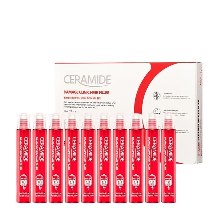 Восстанавливающий филлер для поврежденных волос с керамидами FarmStay Ceramide Damage Clinic