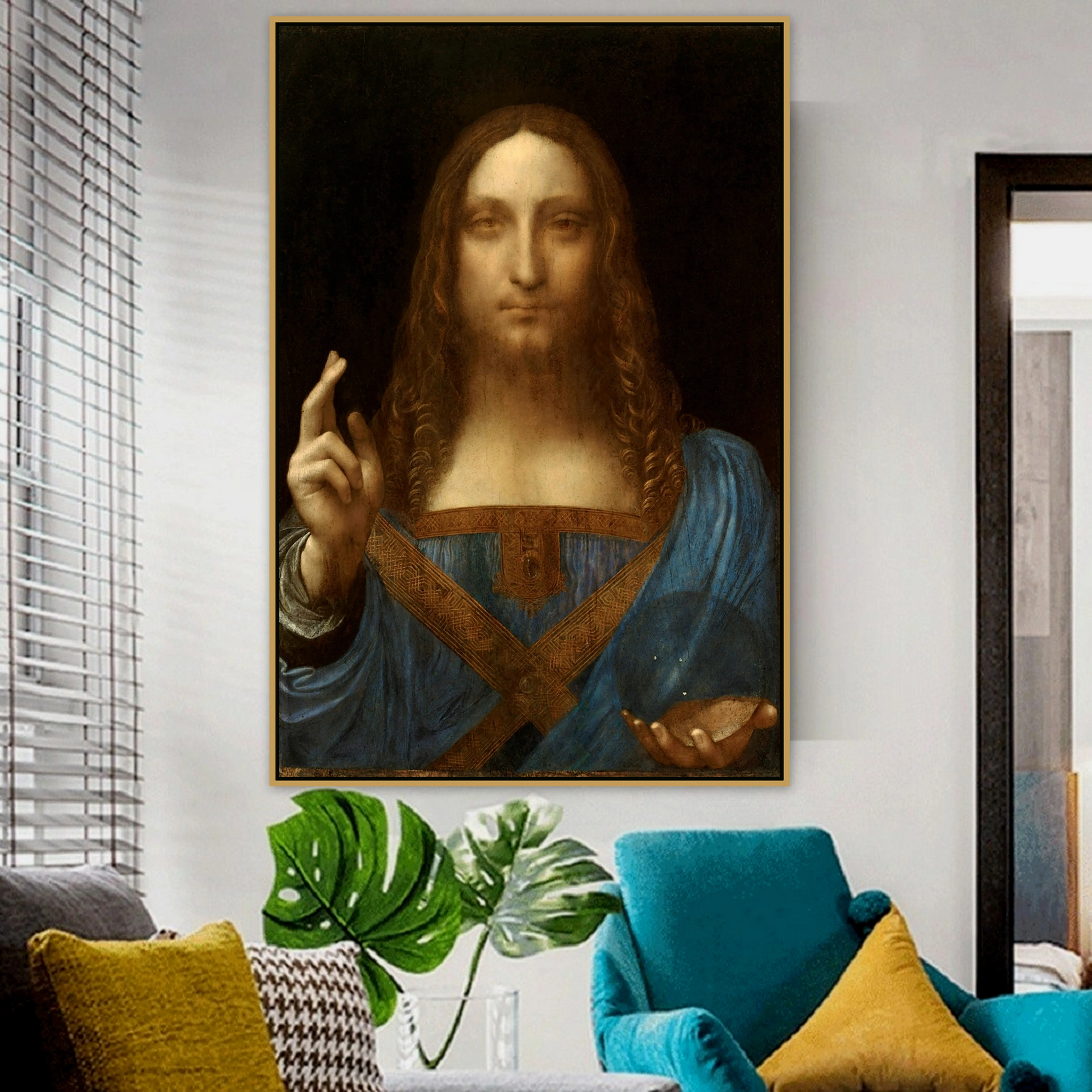Leonardo Da Vinci старый известный мастер-художник Salvator Mundi холст живопись плакат и печать для декора гостиной поп-искусство на стену