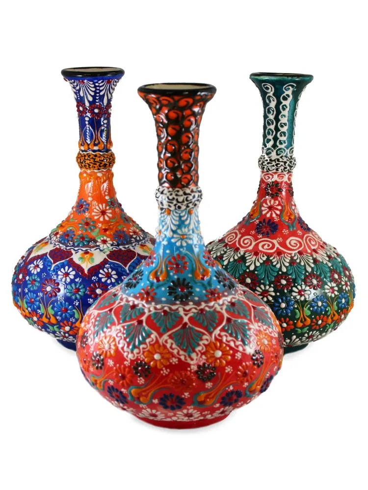 

Handmade Ceramic Home, Office Turkish Vases, 3 Colors