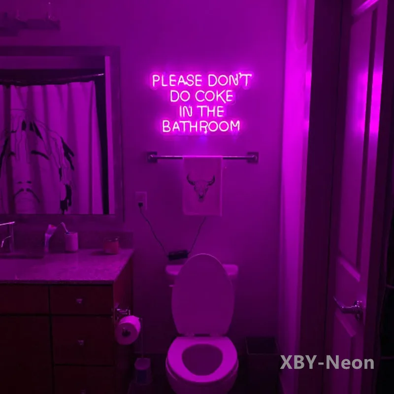 Пожалуйста не делайте Кокс в ванной неоновые вывески на заказ домашний декор