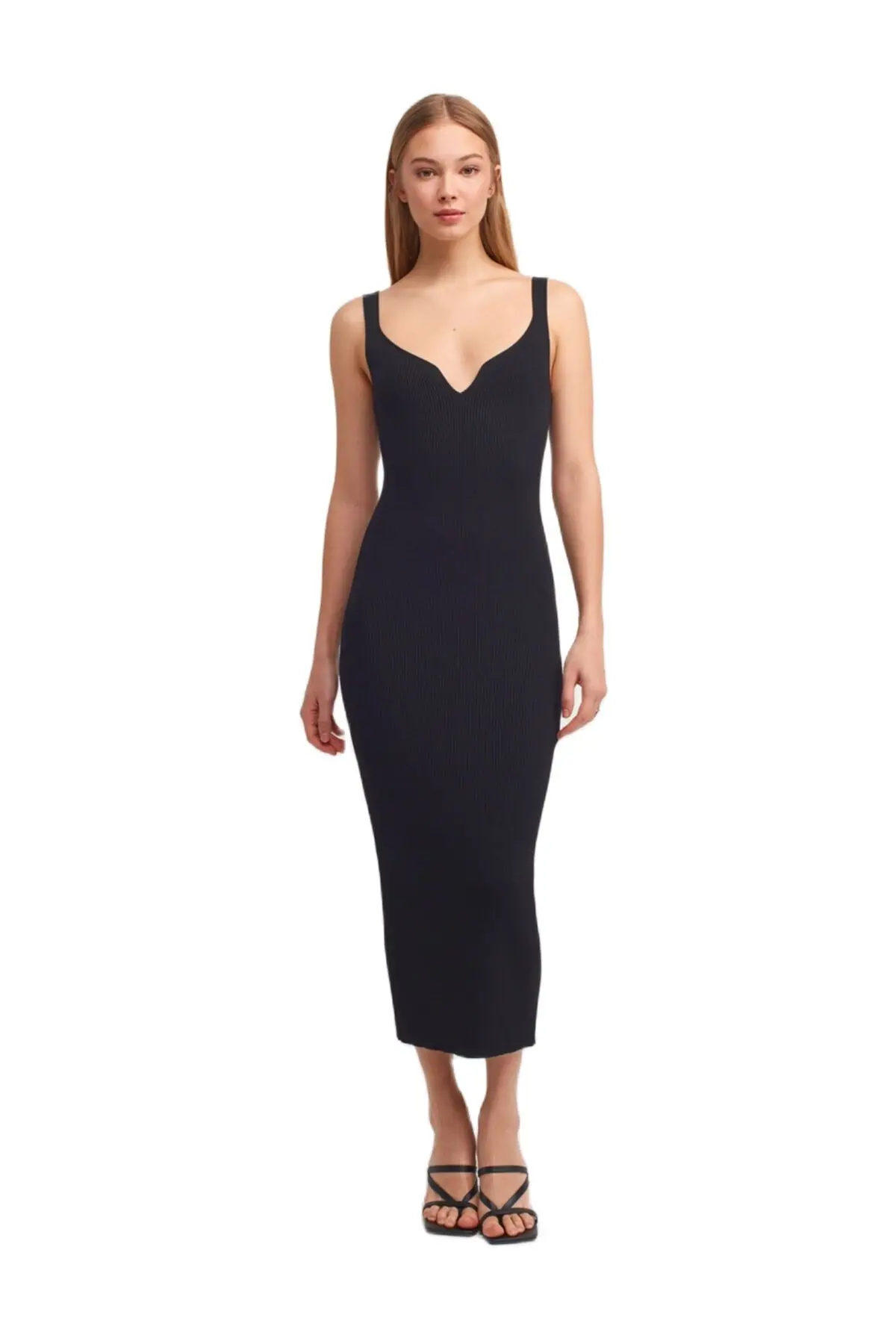 

Strap Knitwear long Dress Elegant Women's Summer Dress 2021 V Neck Backless Robe Club Sexy Long dress Ladies Slim Party
