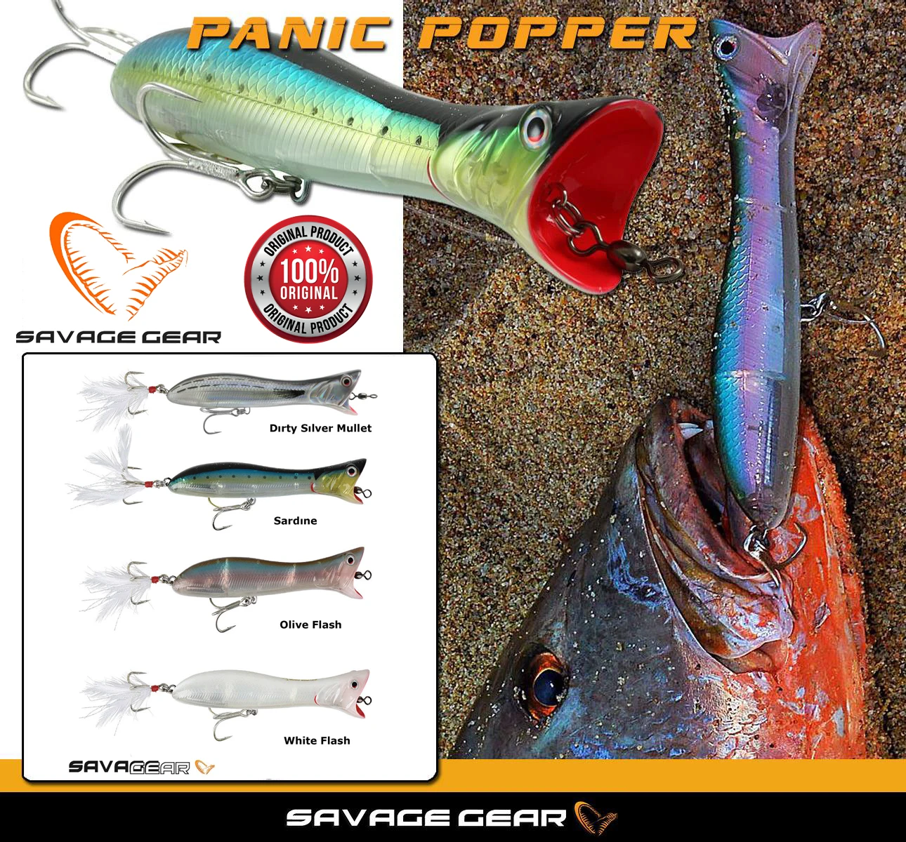 

Savage Gear Panic Popper 195mm 111g High Quality Popper Lure