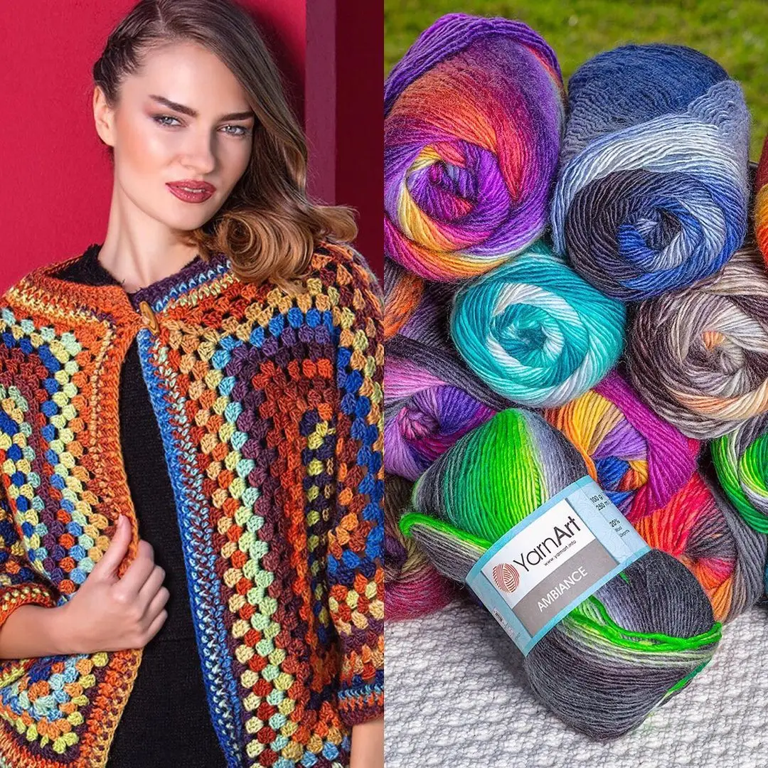 Yarnart атмосферная пряжа 5x100gr 250mt % 20 шерсть для ручного вязания вязаная крючком