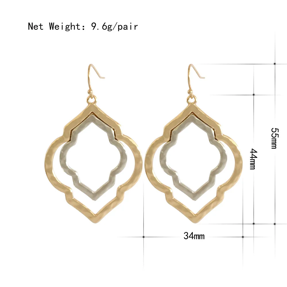 Новый дизайн прекрасные серьги-подвески золотой и родиевый цвет Цветочная