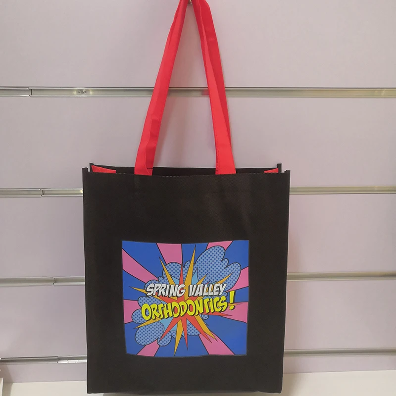 Оптовая продажа 500 шт./лот сумки для покупок из нетканого материала с логотипом на