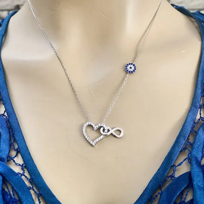 

Endless Love 925 Sterling Silver Necklace Women Girls Gift Jewelry Accessories Fashion Handmade Elegant Chain