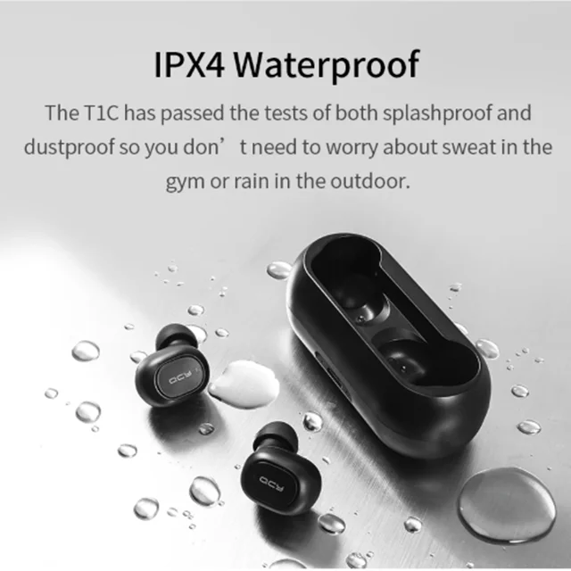 2020 QCY T1C TWS Bluetooth наушники стерео бас беспроводная гарнитура с микрофоном зарядная
