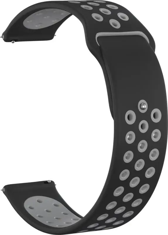 Ремешок силиконовый GSMIN Sport Edition 20 для Samsung Galaxy Watch Active / 2 (Черно-серый) | Наручные