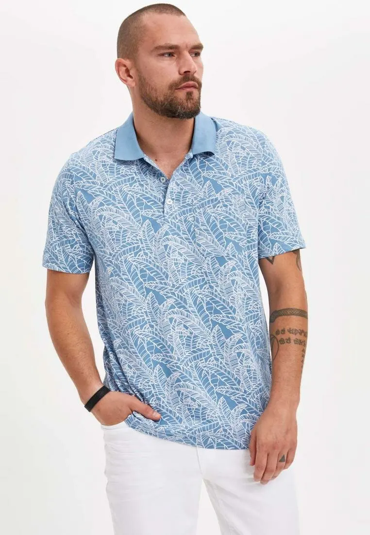 Мужская Повседневная рубашка DeFacto модная с коротким рукавом и принтом