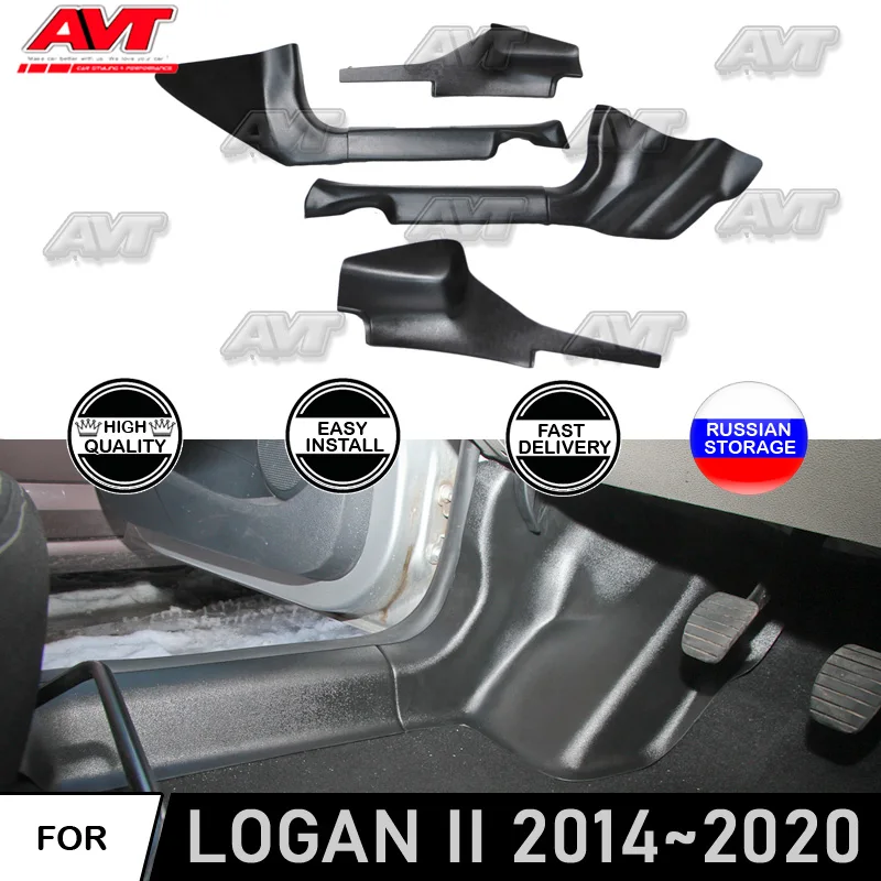 Накладки на ковролин дверных порогов для Renault Logan 2014 ~ 2020 украшение автомобиля
