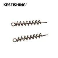 kesfishing 50pcs 4035 25mm fishing hook connector for soft lure bait spring centering pin fixed latch needle twist lock screw
