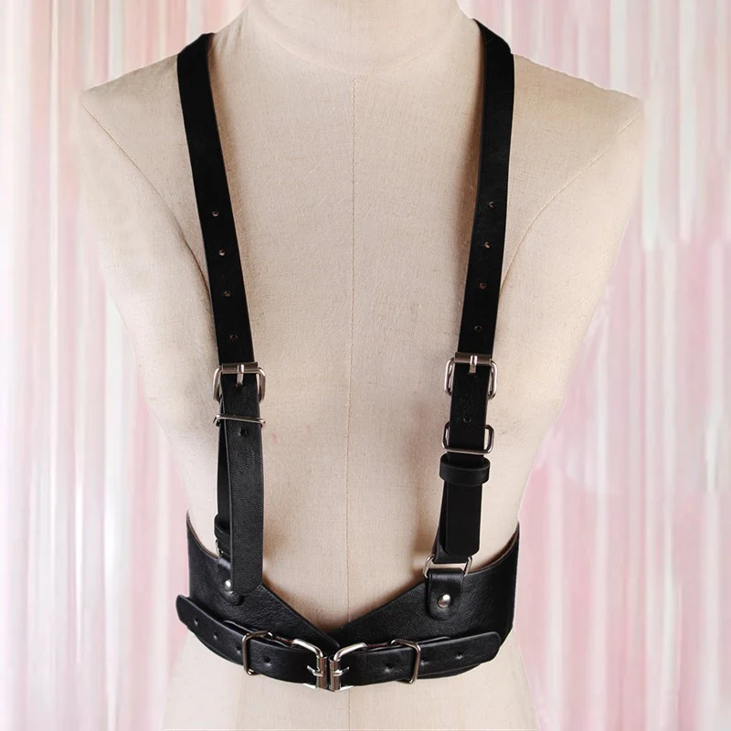 

Fashion Belts For Women Punk Waist Suspenders Trendy Body Bondage Harness Corset Shirt Dress Vest Adjust Wide Straps Rave Outfit