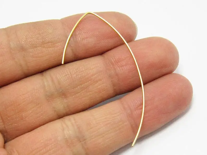 

100pcs Brass ear wire, Earring hooks, 50mm, Raw brass Earrings hook, Earring findings, Jewelry supplies R214