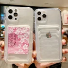 Прозрачный чехол-бумажник с отделением для карт для телефона iPhone 13 12 11 Pro Max XS Max 7 8 Plus SE2020 11, Силиконовый противоударный мягкий чехол