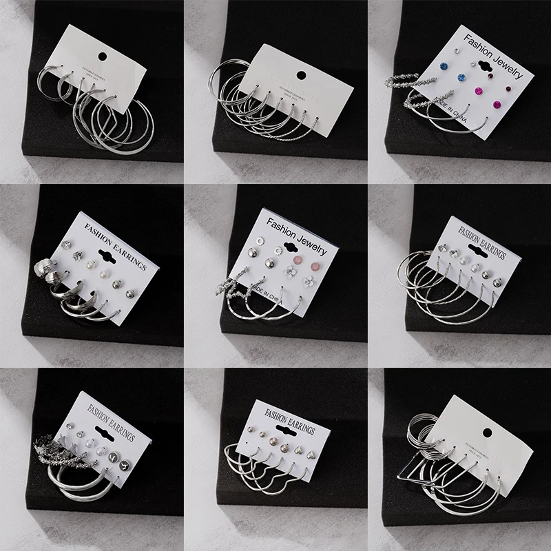 Серьги-кольца женские из нержавеющей стали серебристого цвета - купить по