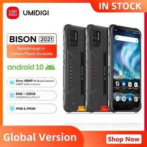umidigi bison ip68ip69k 8gb128gb waterproof rugged phone 48mp matrix quad camera 6 3 fhd display android 10 smartphone free global shipping