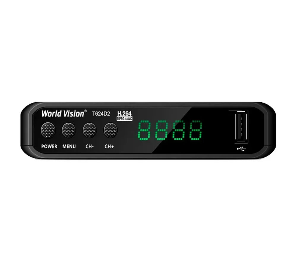 Ресивер цифровой World Vision T624D2 эфирный DVB-T2/C тв приставка бесплатное TV-тюнер