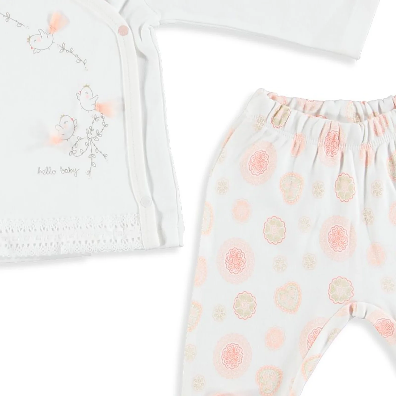 Ebebek HelloBaby/комплект с брюками для маленьких девочек изображением птиц |