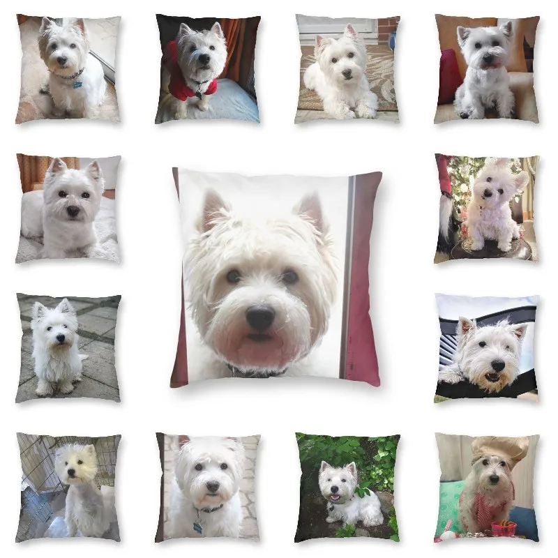 

Наволочка для подушки West Highland White Terrier, домашний декор, наволочка для домашних животных, квадратная наволочка для подушки 45x45, декоративные п...
