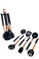 7 piece silicone bucket set black copper kitchen accessories baking cooking tools kitchenware cookware nonstick