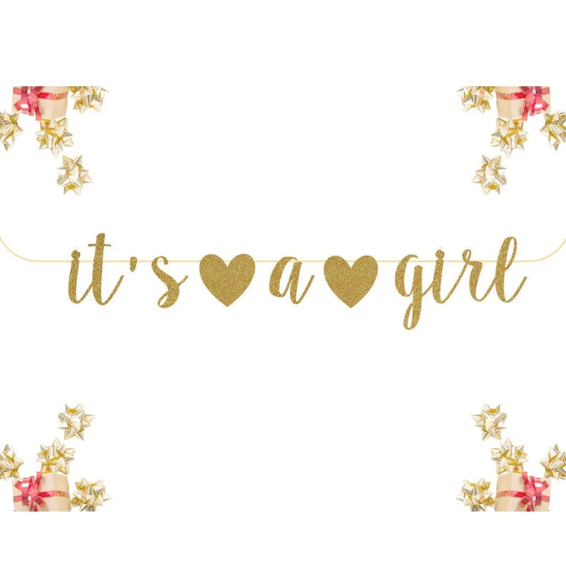 

Баннер т's a Girl баннер с блестками Baby Shower, золотой, серебряный декор для новорожденных, современный баннер для беременных, объявление ребенка