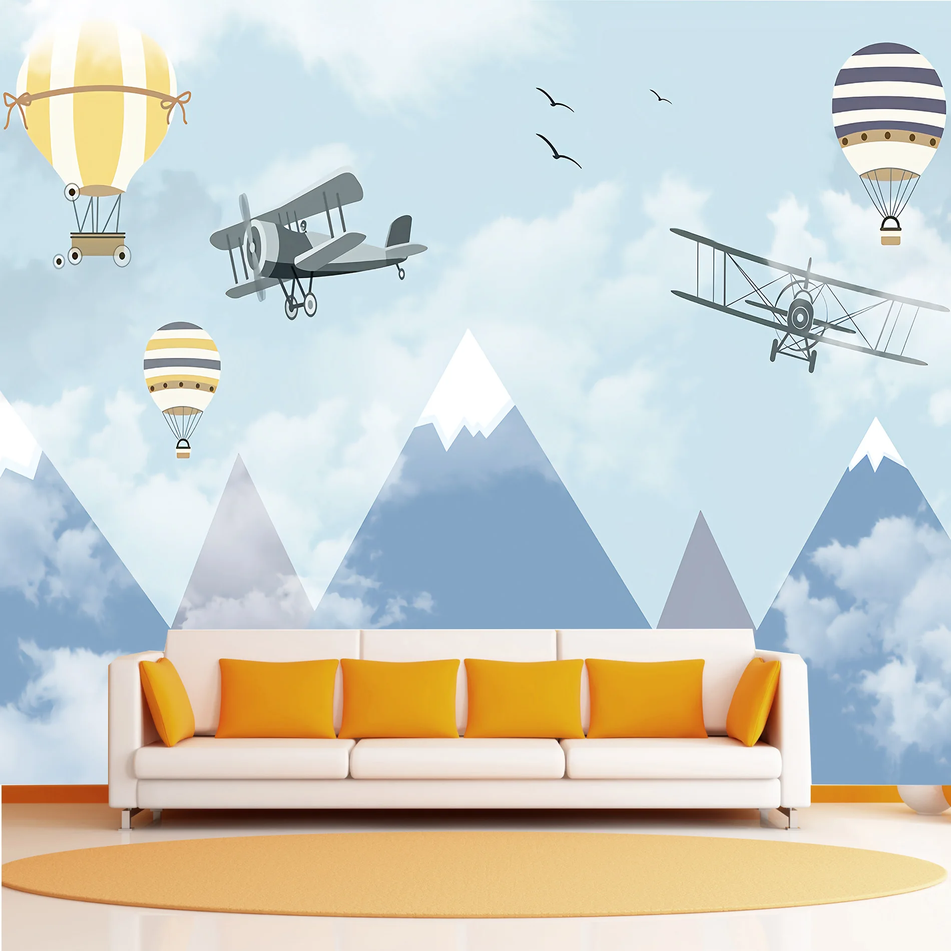 Обои фотообои 3d на стену обои флизелиновые фото Рисунок неба над горами - купить