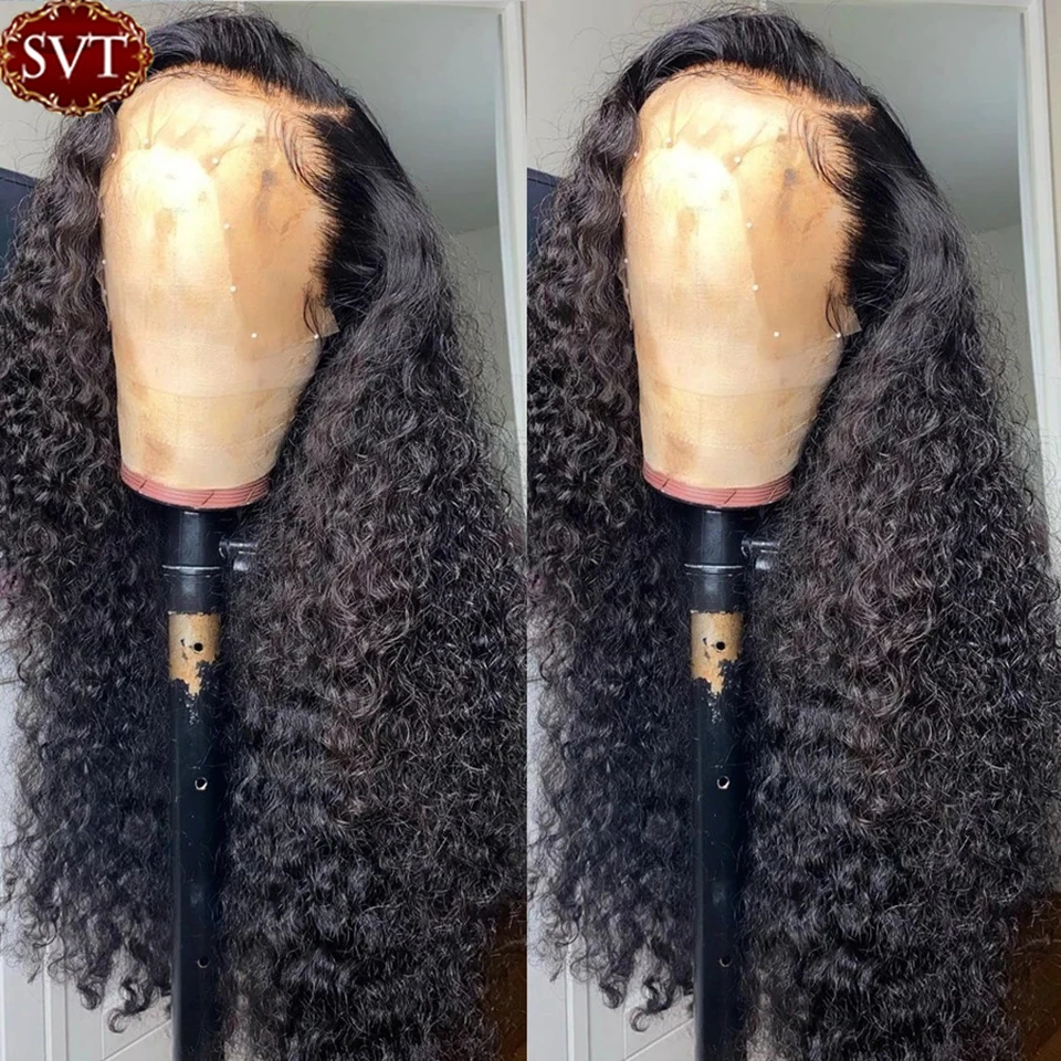 

SVT 180 Density 30inch Kinky Curly Lace Front Wig For Black Women Babyhair PrePlucked Natural Hairline Glueless Lace Frontal Wig