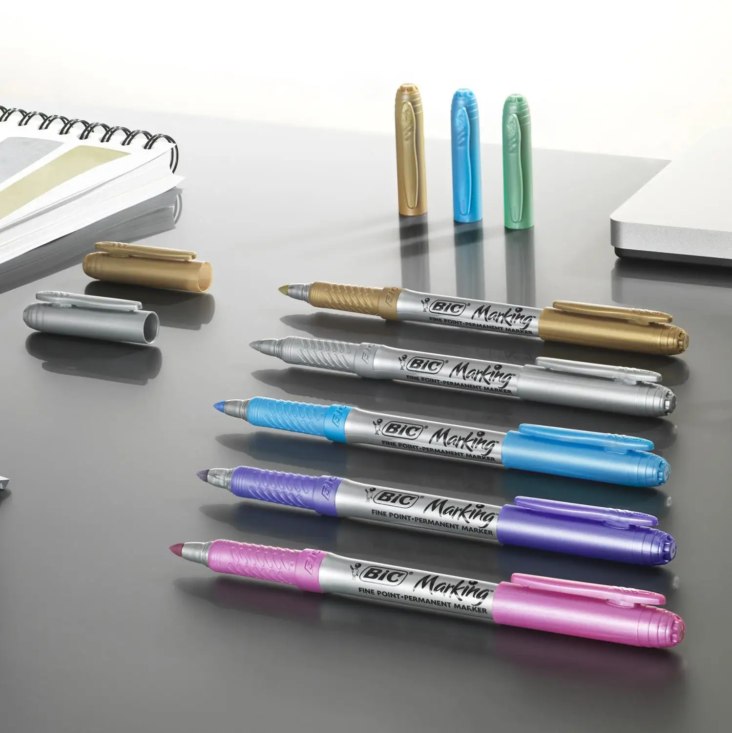 Creative permanent marker BIC Marking x5 Blister Metallic BIG ISHS SRI &ltBR &ltBU stationery office supplies markers crayons highlighter a set of ma