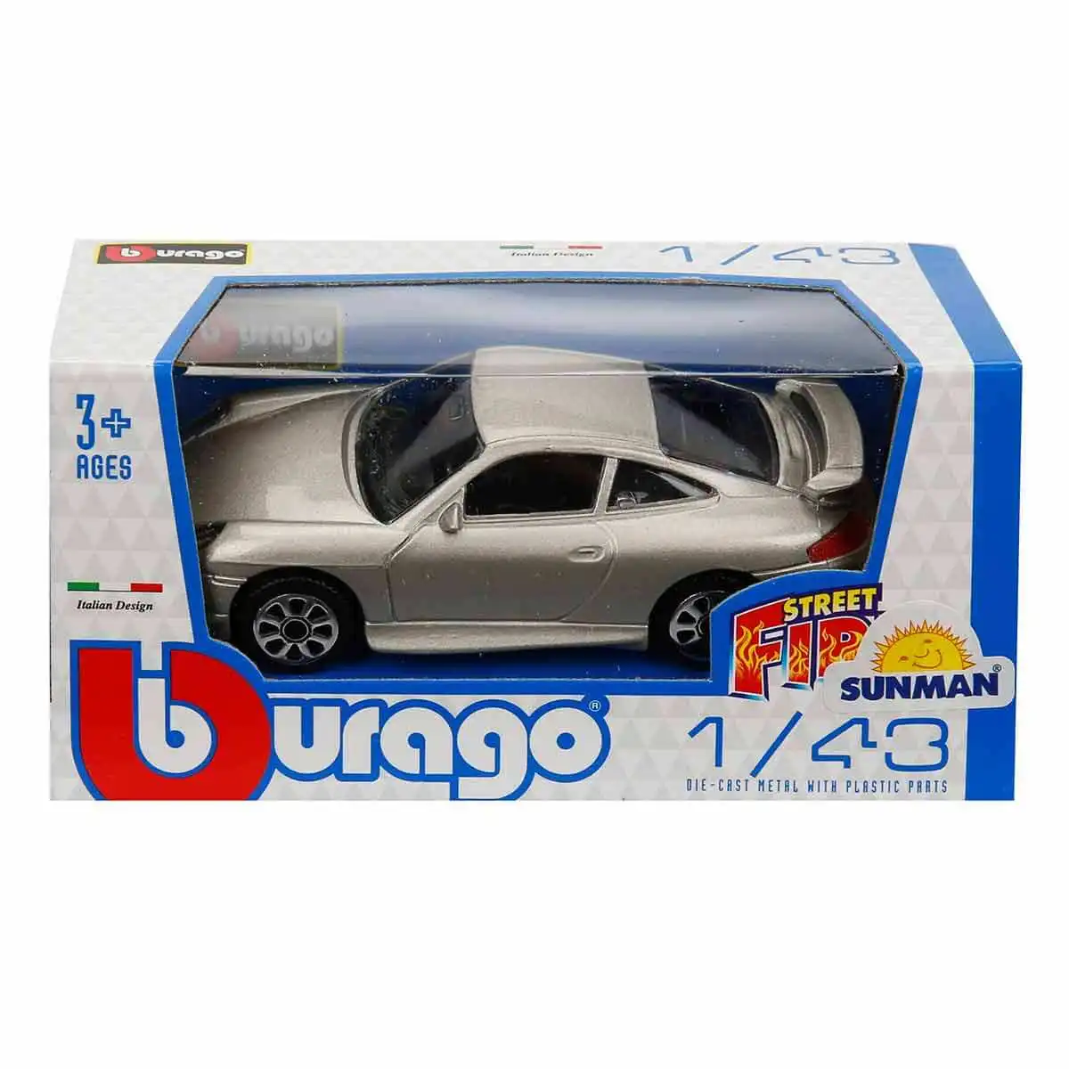 

1:43 уличный огонь-Porsche Gt3 серебристый