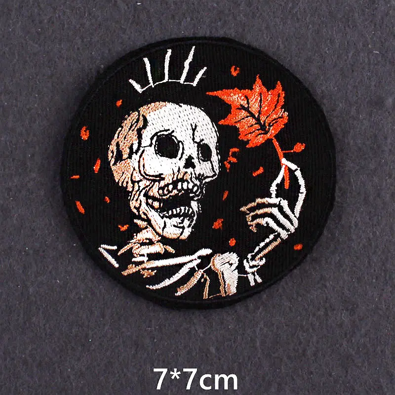 Стильная одежда в стиле хиппи термоклейкая нашивка с черепом панк термоклейкие