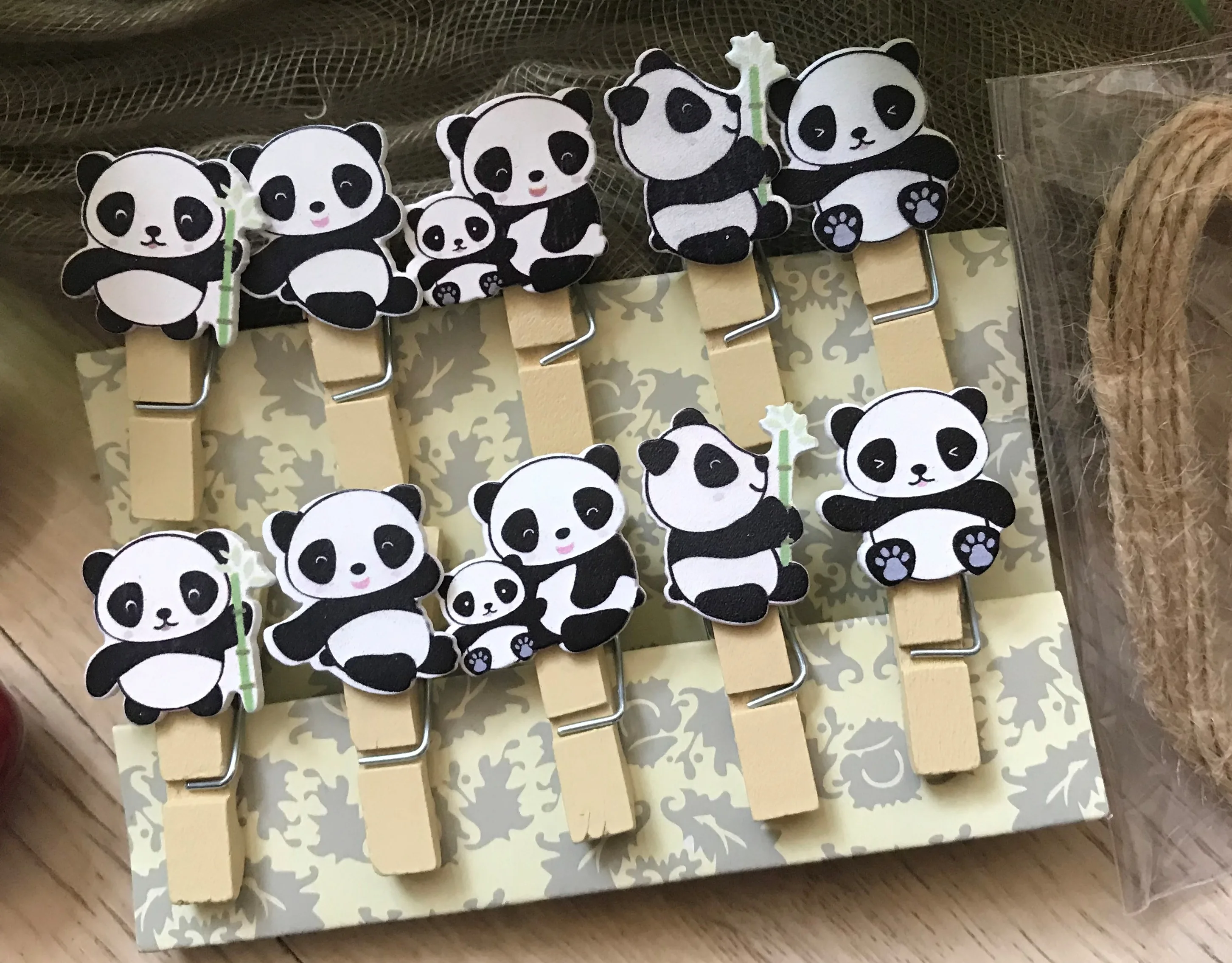 120 штук панда деревянная рамка для фото бумага колышки контактный прищепка