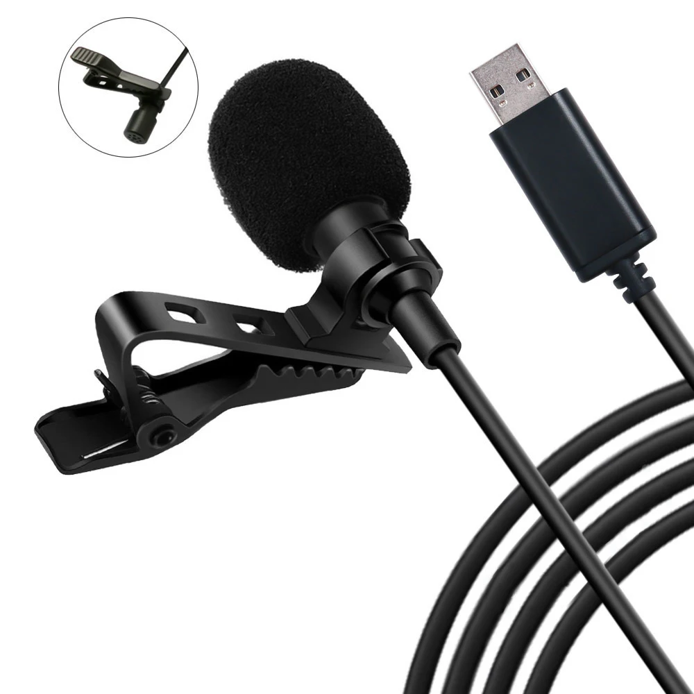 

Портативный Компактный всенаправленный стерео USB микрофон Andoer 150 см с зажимом для ПК