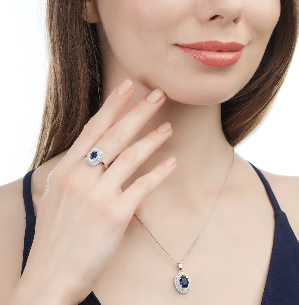 Серебряное кольцо с фианитами SUNLIGHT проба 925|Кольца| |