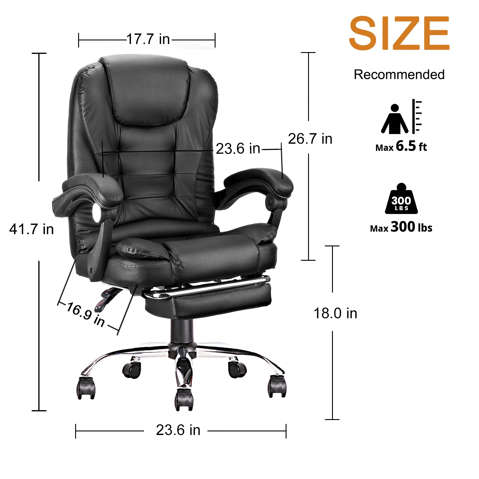 ВМ LeisureMaster эргономичный 360 ° вращающийся офисные стулья с подставкой для ног из