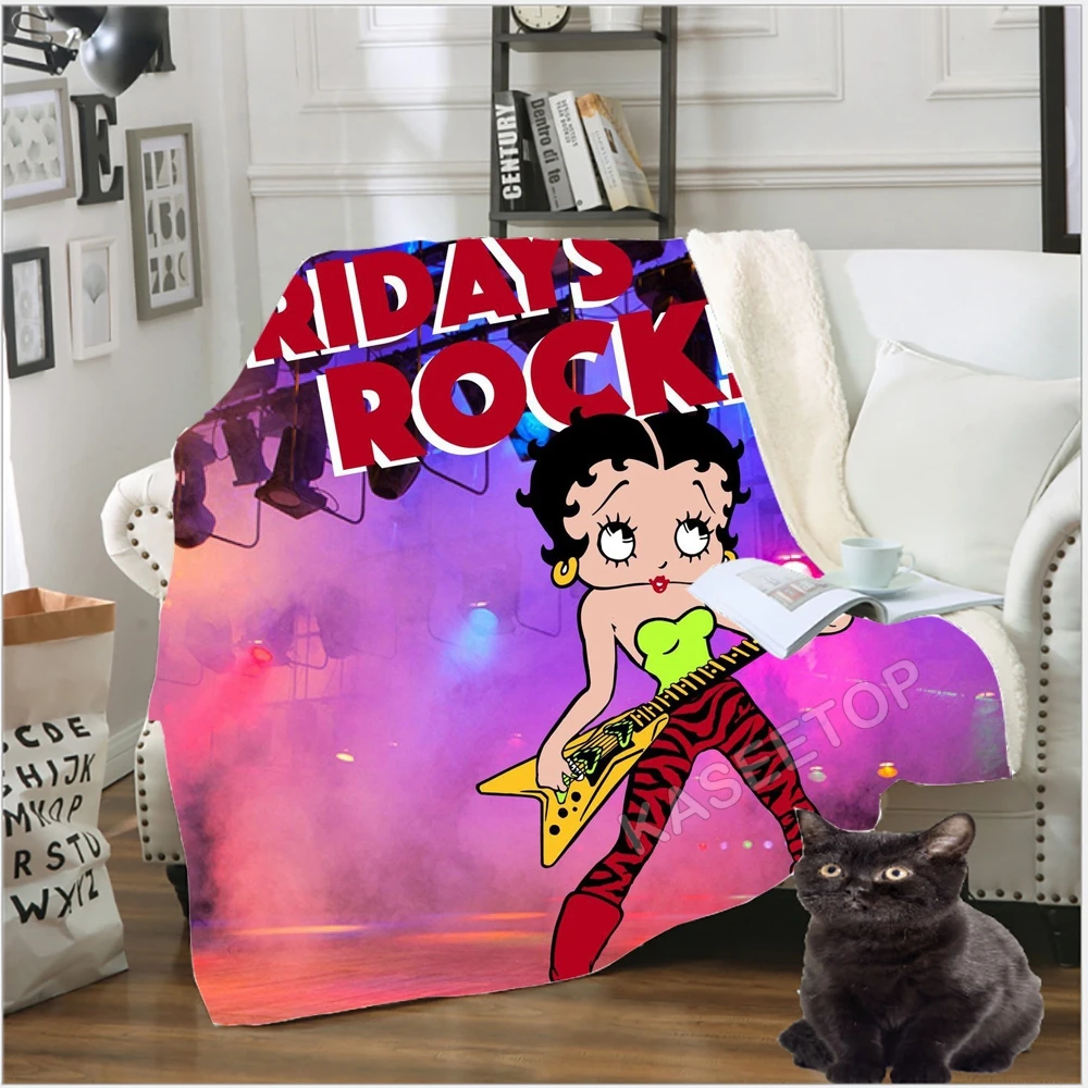 Новейшее 3D одеяло Бетти боп-с для девочек милое стула путешествий кемпинга