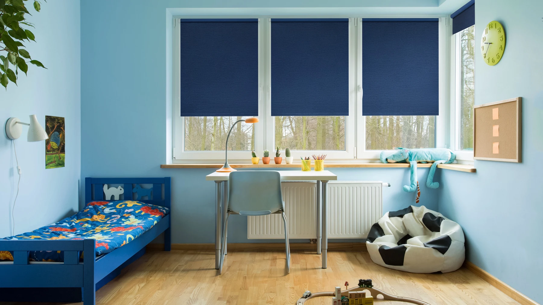 Рулонная штора Roller blind DECOFEST Blackout Сатин Джинсовый|Жалюзи шторы и ставни| |